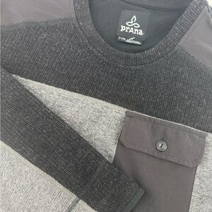 Prana‎ Men’s Lonan Sweater Wool  Blend Long Sleeve Crew Neck Pocket  Size XL